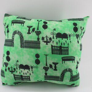 13.5" Green and Black Park Pillow.